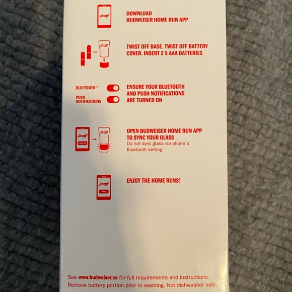 NiB Budweiser Home-run Beer Glass - Picture 5 of 8